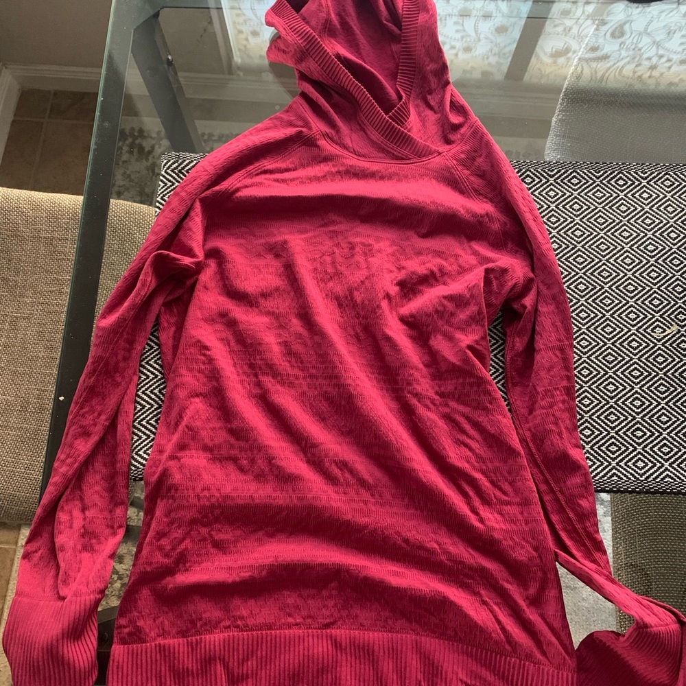 COPY - Pink Lululemon Swiftly Tech top with hood